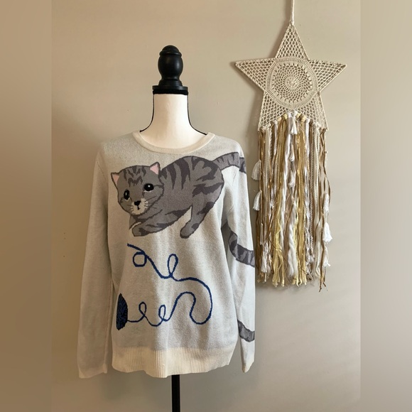 Catalog Favorites Sweaters - Catalog Favorites Kitty Cat sweater size Large EUC